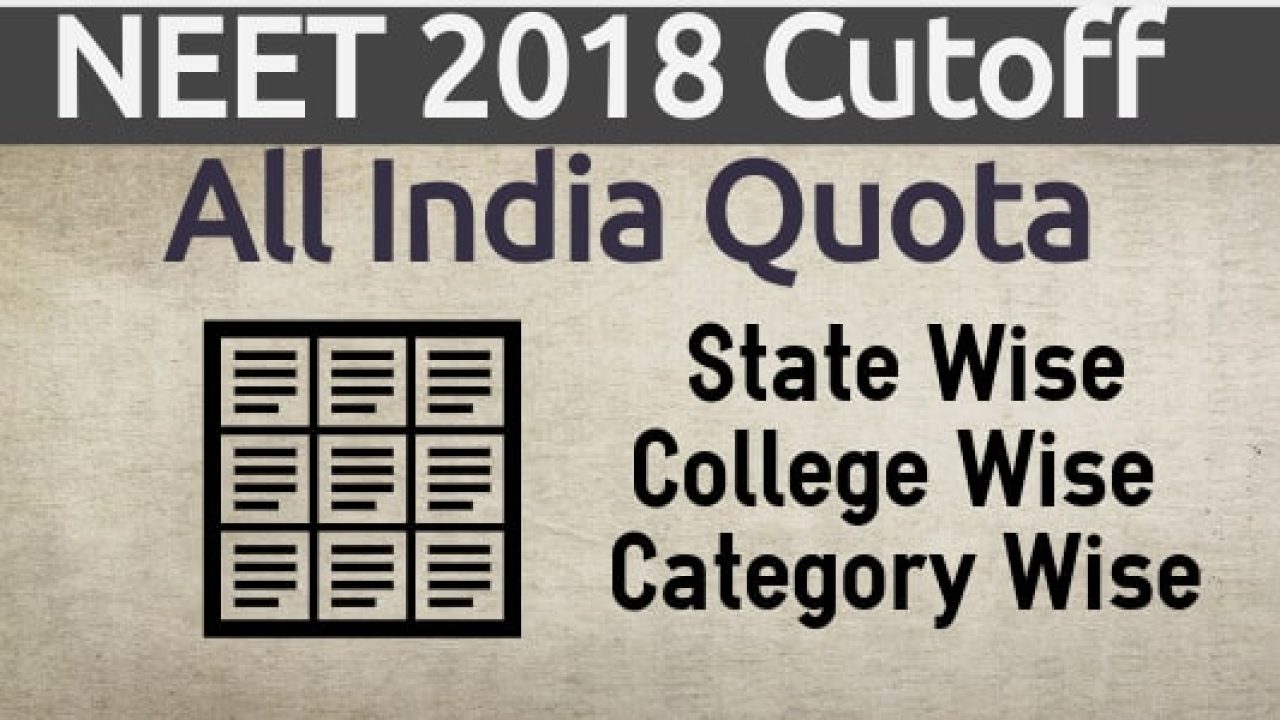 NEET 2019 Cutoff AIQ College Wise Category wise All India Rank